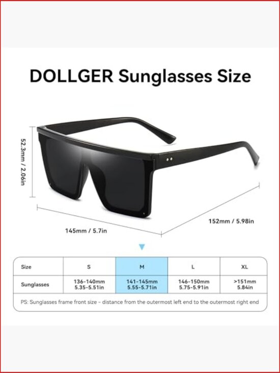Oversized Square Flat Top Sunglasses UV400 Protection main image 5